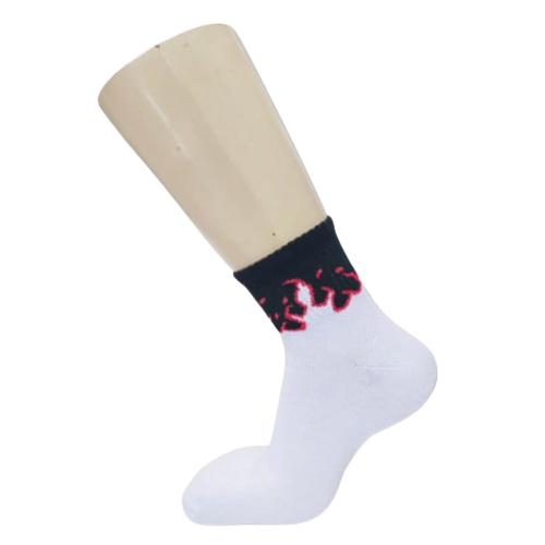 sock.cing.lancar | kaos kaki pendek oldschool skate motif api putih