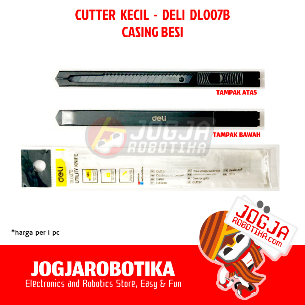 

CUTTER KATER PISAU KECIL PEMOTONG KERTAS PEMBUKA PAKET MEREK DELI - PILIH