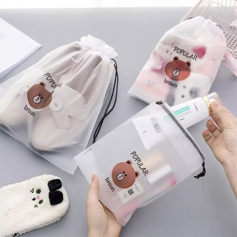 TRAVER POUCH ORGANIZER BAG TAS SERUT MINI TEMPAT PENYIMPANAN ALAT MAKE UP MANDI