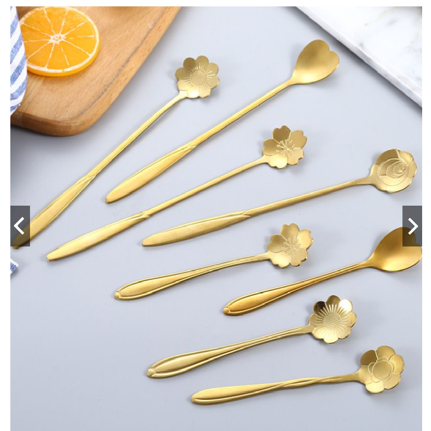 sendok teh gold / sendok kue / sendok dessert / sendok stainless serbaguna