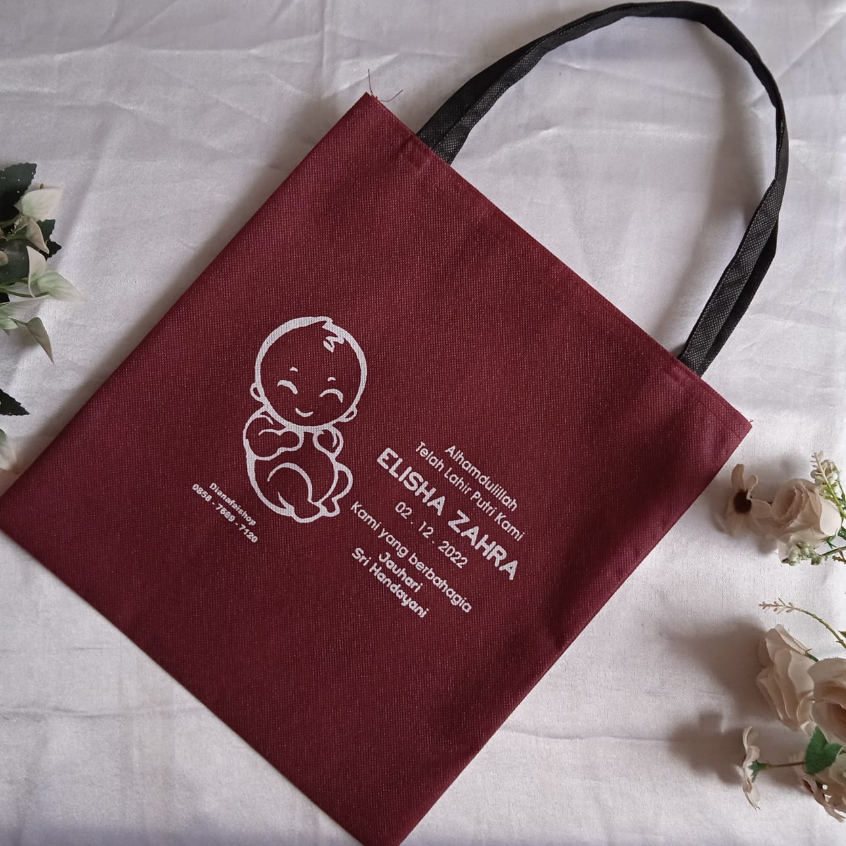 

INDI ADV | GoodyBag Tasyakur Kelahiran Gratis Sablon ukuran 30x33 cm TEBAL
