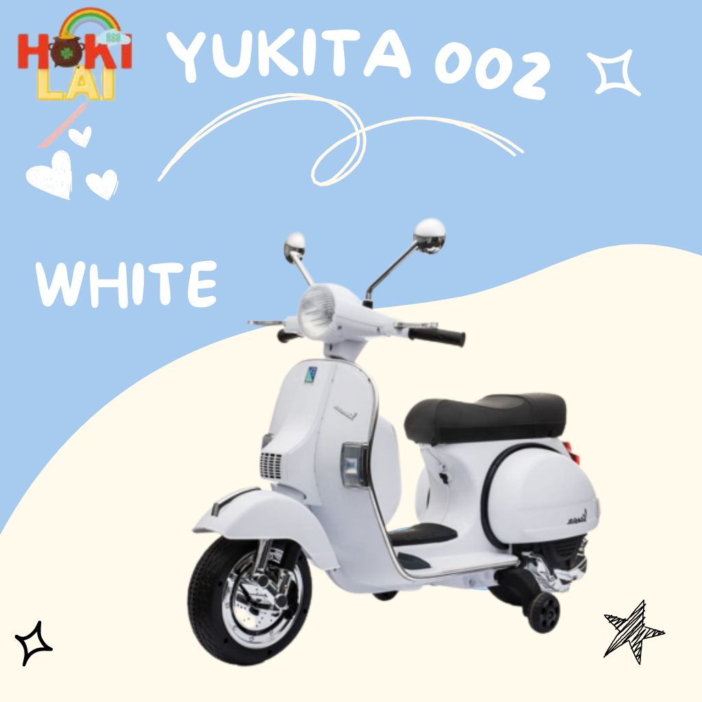 Mainan Anak Motor Aki VESPA PX150 - YUKITA 002 - Putih