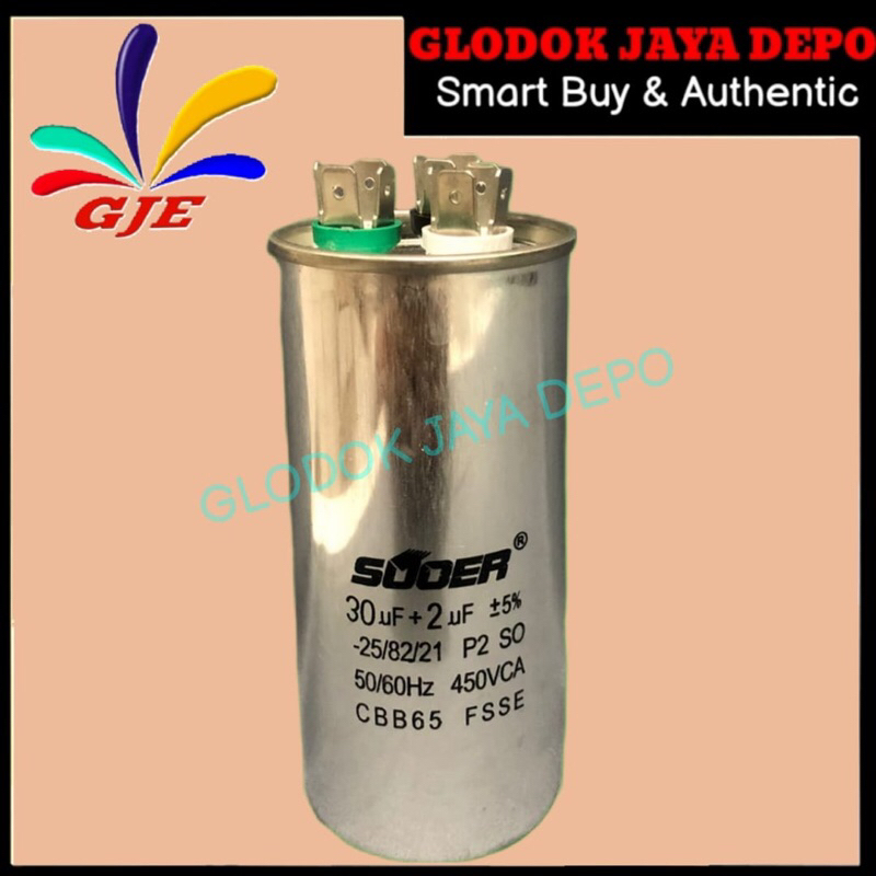 KAPASITOR AC 30UF + 2UF 450VAC SUOER