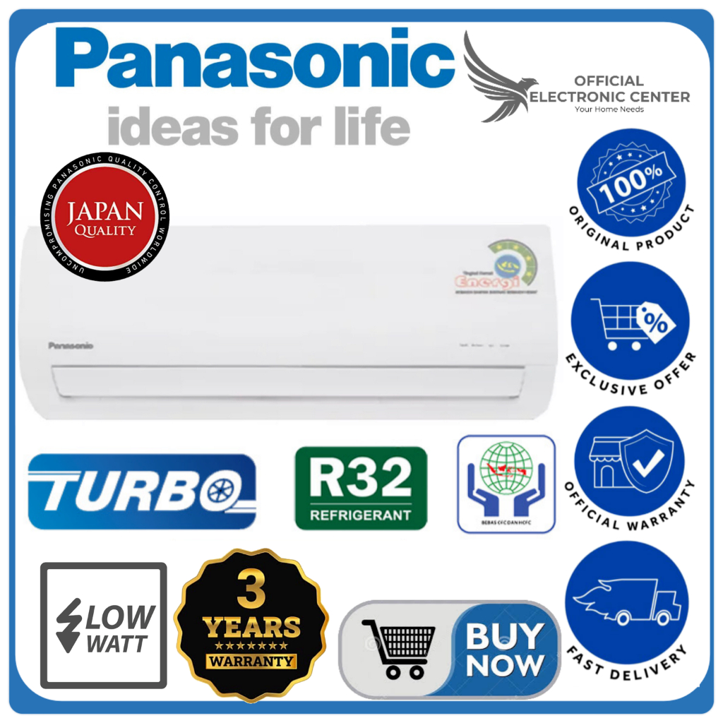 PANASONIC AC 1/2 PK STANDARD ZN 5YKP ZN5YKP TURBO COOLING LOW WATT 0.5PK PANASONIC AC