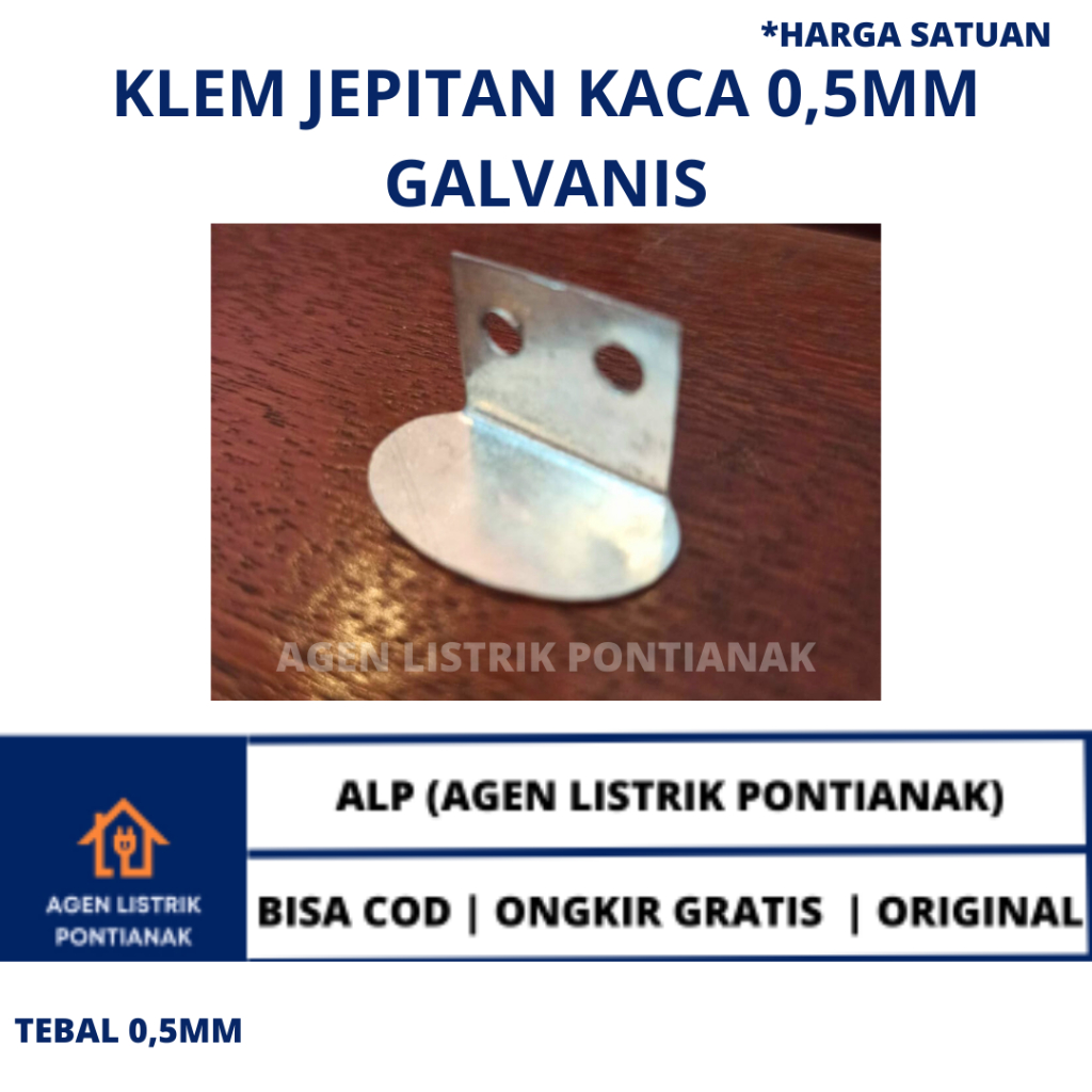 KLEM PLAT JEPIT KACA L PENAHAN KACA CERMIN