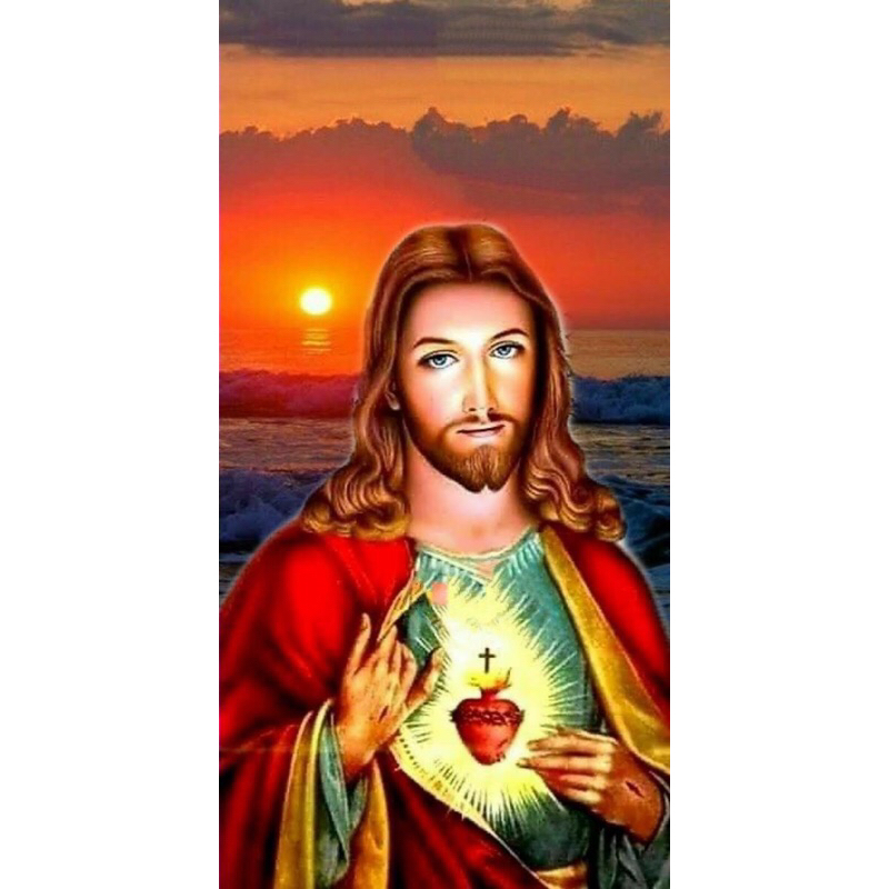 lukisan cetak gambar Yesus kristus plus bingkai
