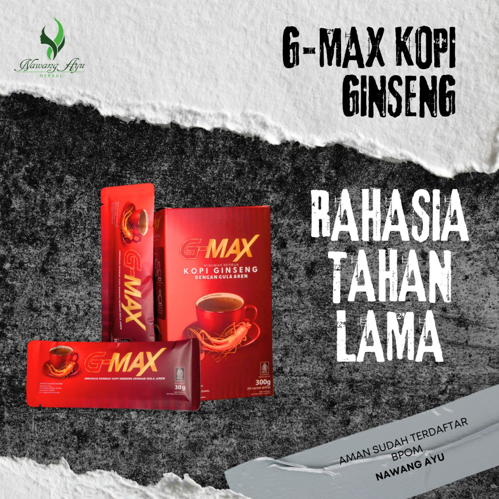 

KOPI GINSENG GMAX COFFEE STAMINA TAHAN LAMA KUAT PRIA BPOM