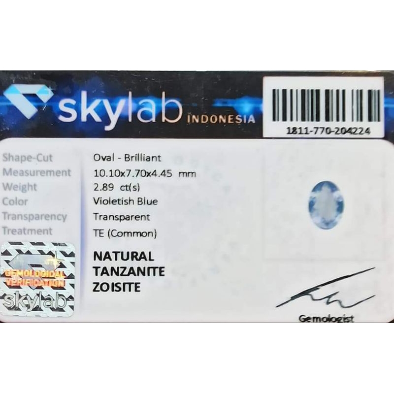 Natural tanzanite zoisite