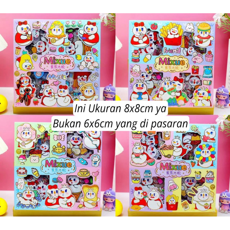 

100 Lembar Stiker Mixue Ice Cream NEW Sticker Lucu Korea Jakarta Murah Grosir