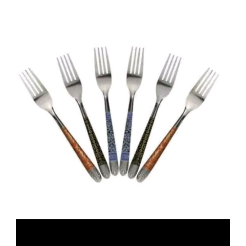 12pcs garpu batik stainless / garpu stainless batik / garpu makan stainless motif batik