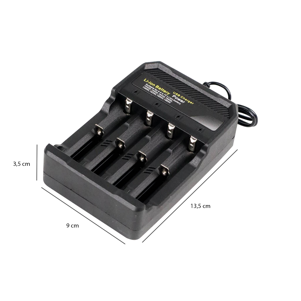 Taffware - Charger Baterai 18650 - 4 Slot Isi Ulang - USB Plug - Batre Cas Vape