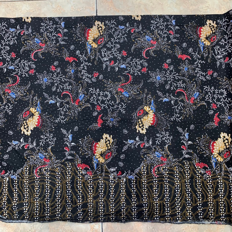 Kain batik madura katun halus hitam motif madura (harga per 0,5 meter)