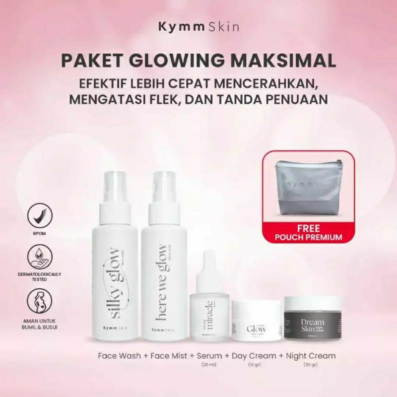 Kymm skin Paket lengkap glowing free pouch