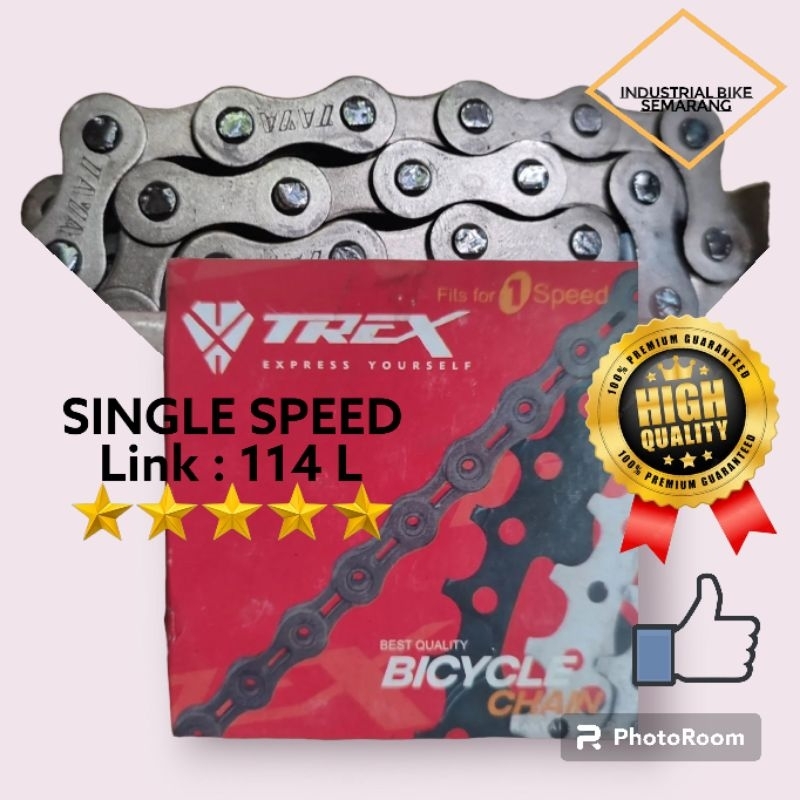 PREMIUM Chain Rantai TREX TAYA DY410 Untuk 1 Speed 114L Rantai Sepeda 114 Links Single Speed Rantai 