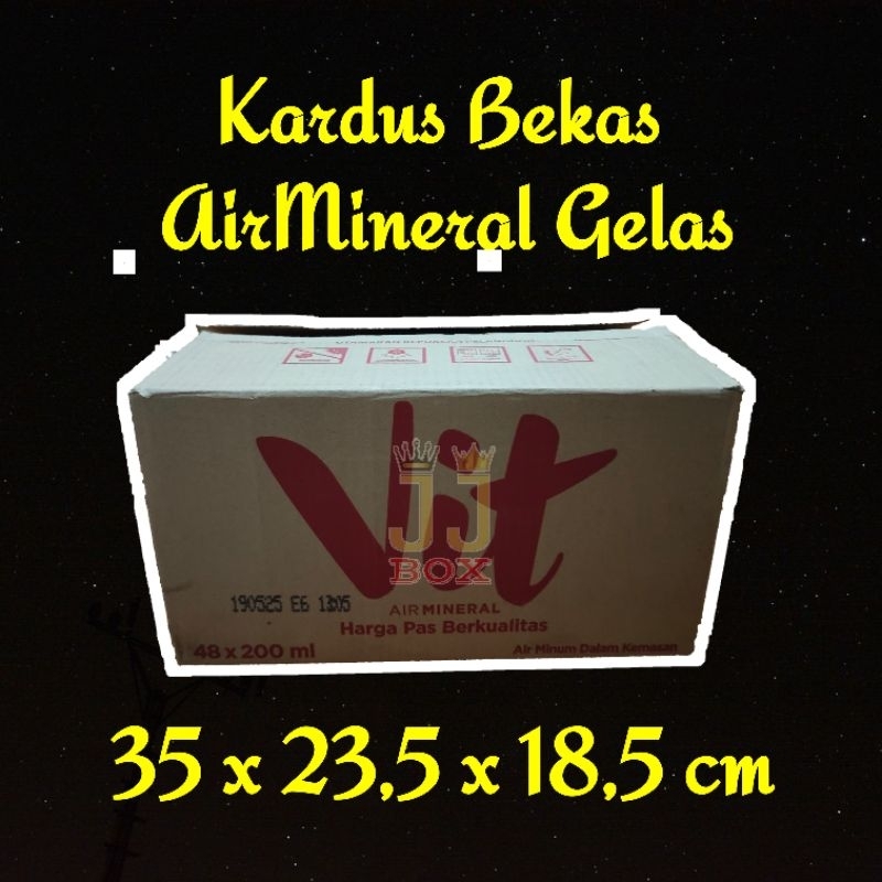 KARDUS BEKAS AIR MINERAL GELAS  (AQUA, VIT, QIAT, VOLA, DLL & SEJENIS)