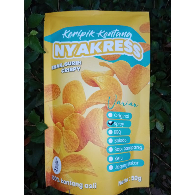 

Nyakress keripik kentang 50gr Rasa Spicy