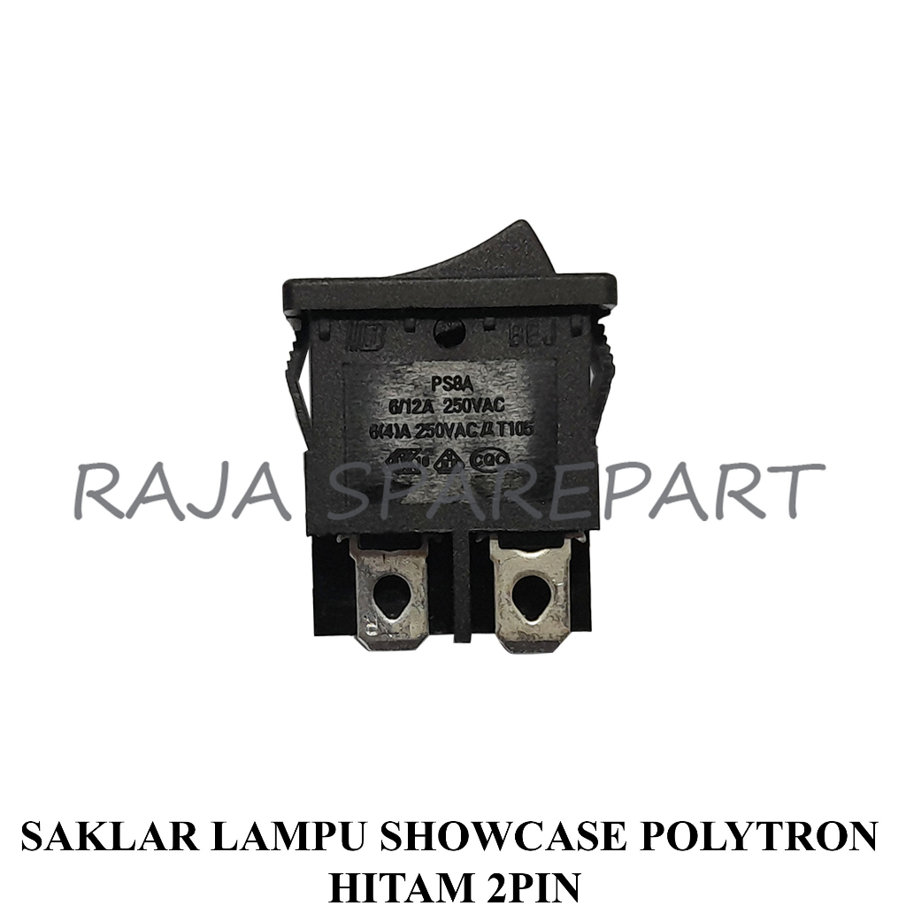 SLSPH2 SAKLAR LAMPU SHOWCASE/SWITCH SAKLAR 2PIN/SAKLAR LAMPU SHOWCASE POLYTRON HITAM 2PIN