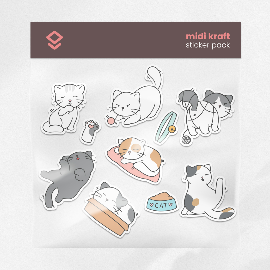 

Stiker Cat Handrawn Kucing Lucu Vinyl Anti Air Waterproof