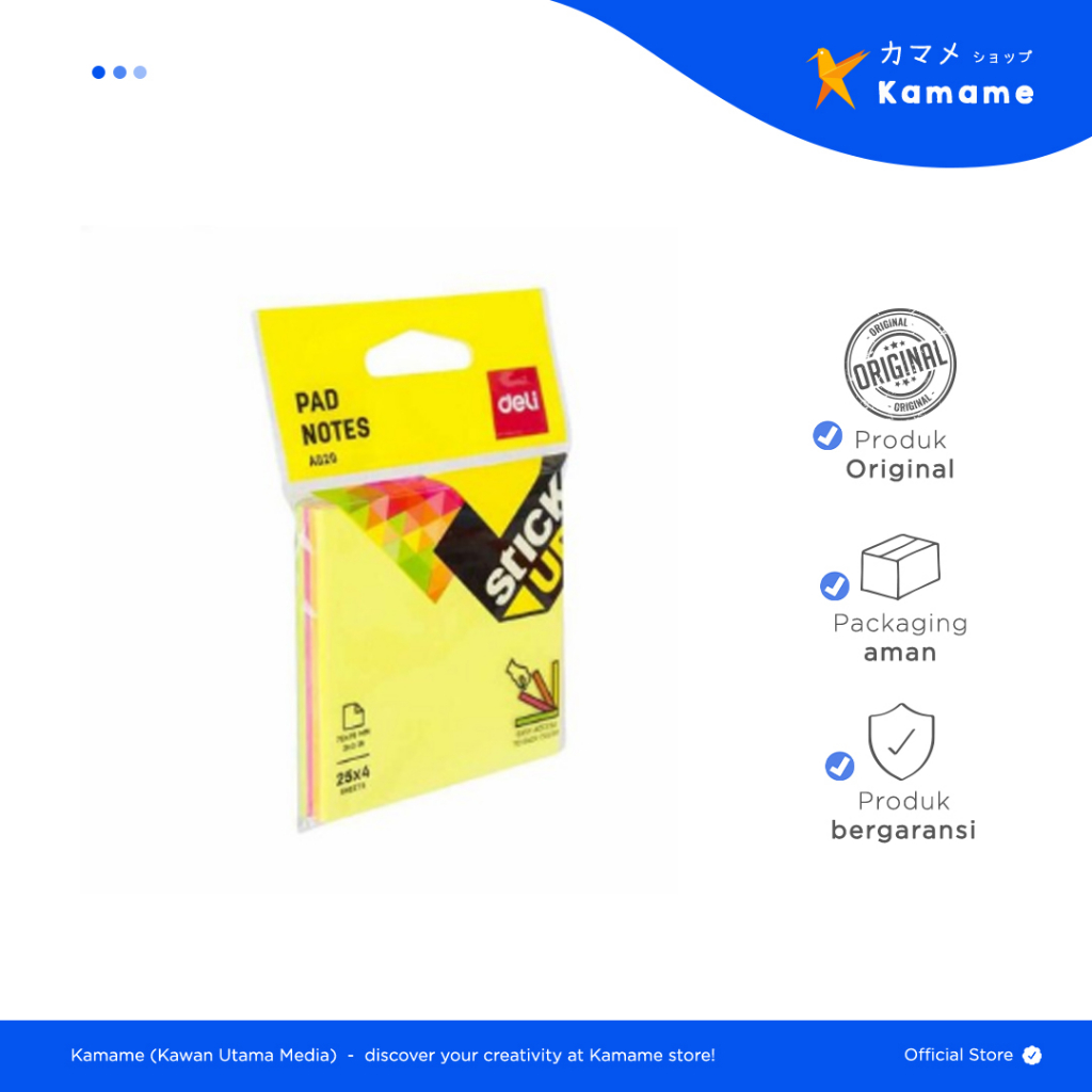 

Deli Stick Notes - Neon Color 3x3 100sheets A020 - Kamame
