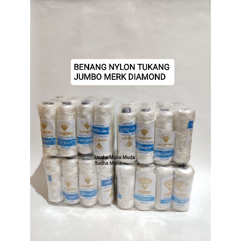 BENANG NYLON PUTIH TUKANG GULUNGAN BESAR MERK DIAMOND | BENANG TUKANG JUMBO | BENANG TUKANG