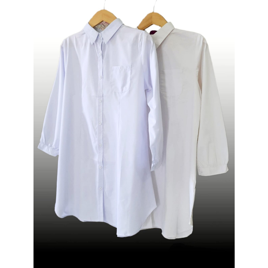 TUNIK AZZAHRA WARNA PUTIH POLOS BAHAN KATUN PREMIUM
