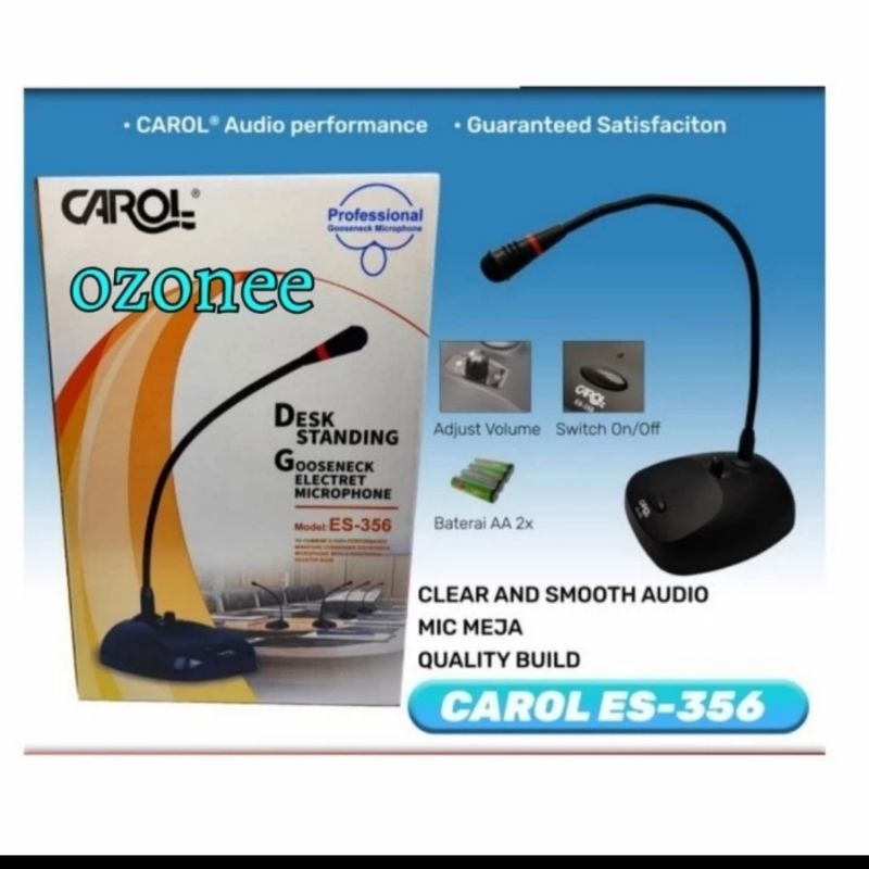 Mic Podium Carol Es356 Original Microphone Meja  Carol Es 356 Kabel