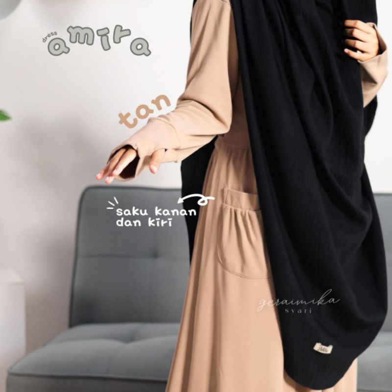 DRESS AMIRA SERIES BY GERAI MIKA/ GAMIS BAHAN WAFFLE KNIT JAPANESE/ GAMIS VIRAL WAFFLE/ GAMIS KEKINI