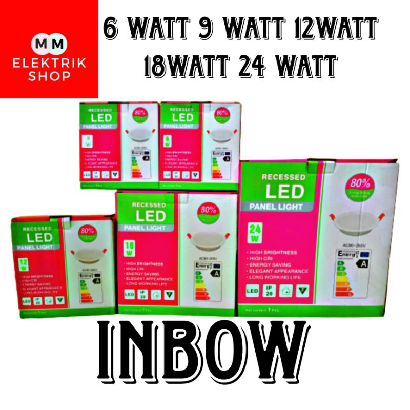 Lampu Led Panel Plafon Inbow Bulat Kotak Pvc ATN