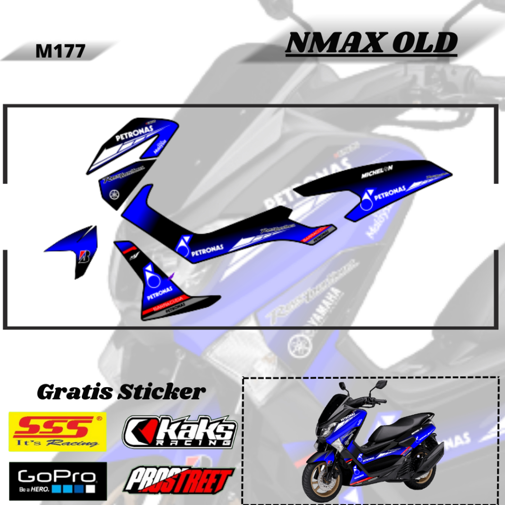 Lis Striping Sticker Variasi Aksesoris List Stiker Pelindung Body Motor Yamaha NMAX Old Lawas Lama M