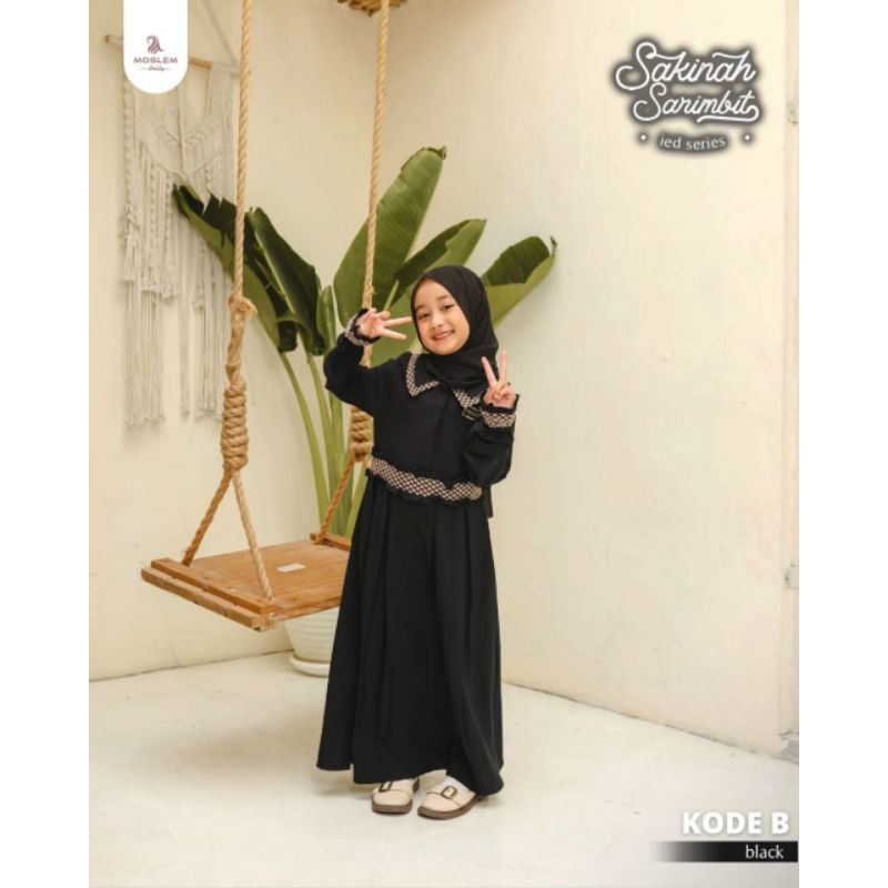 SARIMBIT SAKINAH / MOSLEM DAILY / DRESS KIDS KODE B / SET PASHMINA