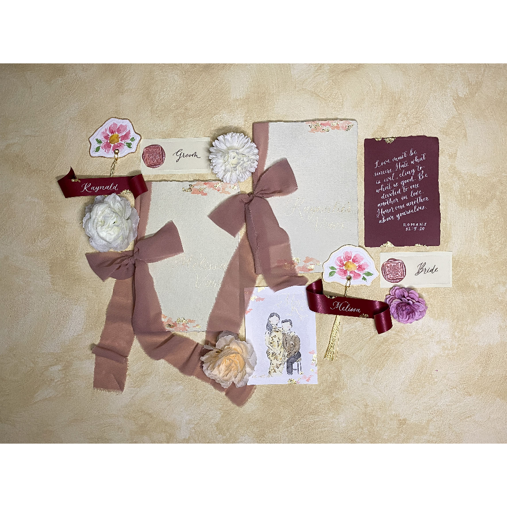 

Wedding Stationery B (8 items) | Custom Calligraphy