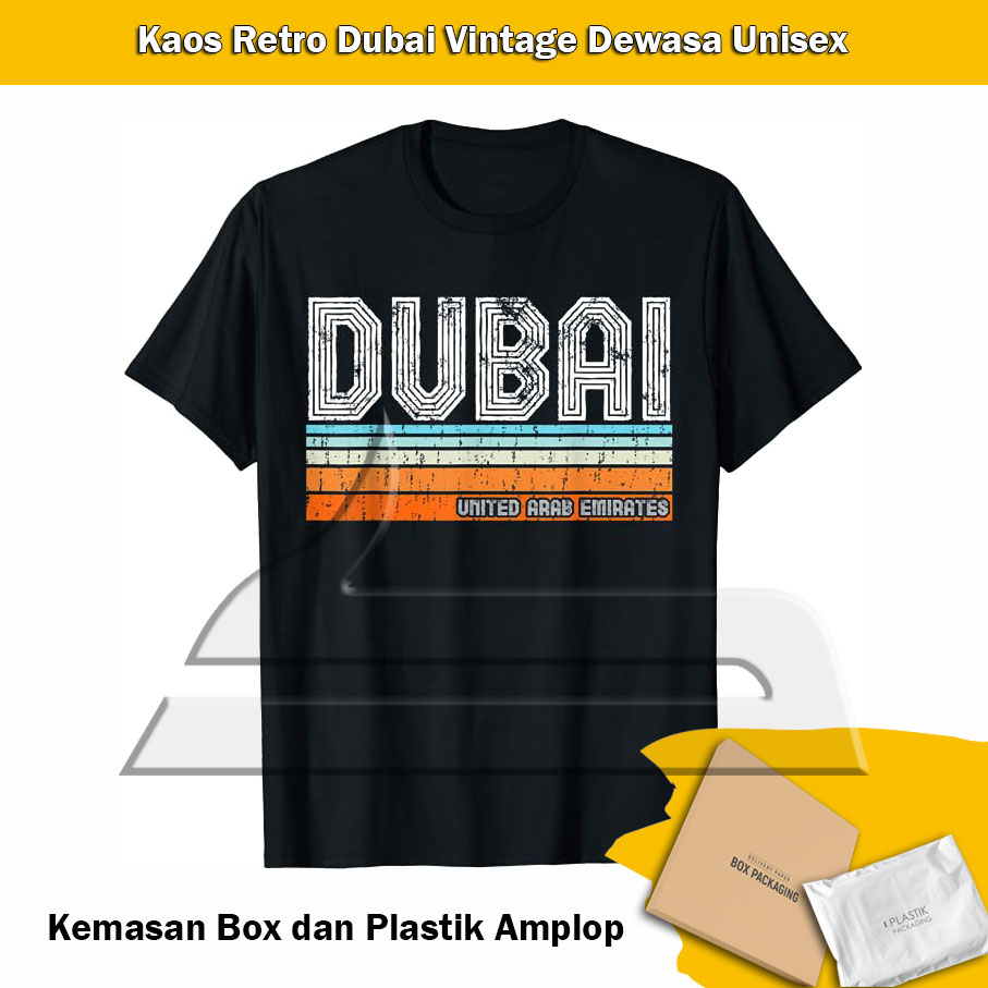 Kaos Retro United Arab Emirates Vintage Souvenir Oleh Oleh Dubai T-shirt Dewasa Unisex