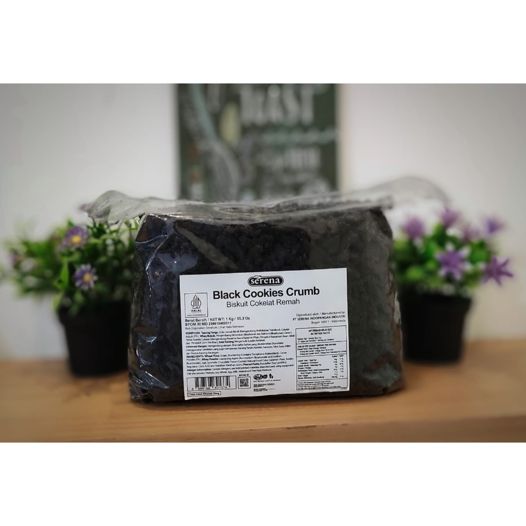 

SERENA BLACK BISCUIT CRUMB / BISCUIT CRUMB KEMASAN 1 KG KARTONAN