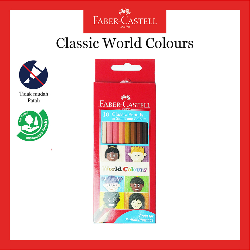 

Pensil Warna Faber Castell World Colours 10 Warna / World Colours Classic Colour Pencil Skin Tone