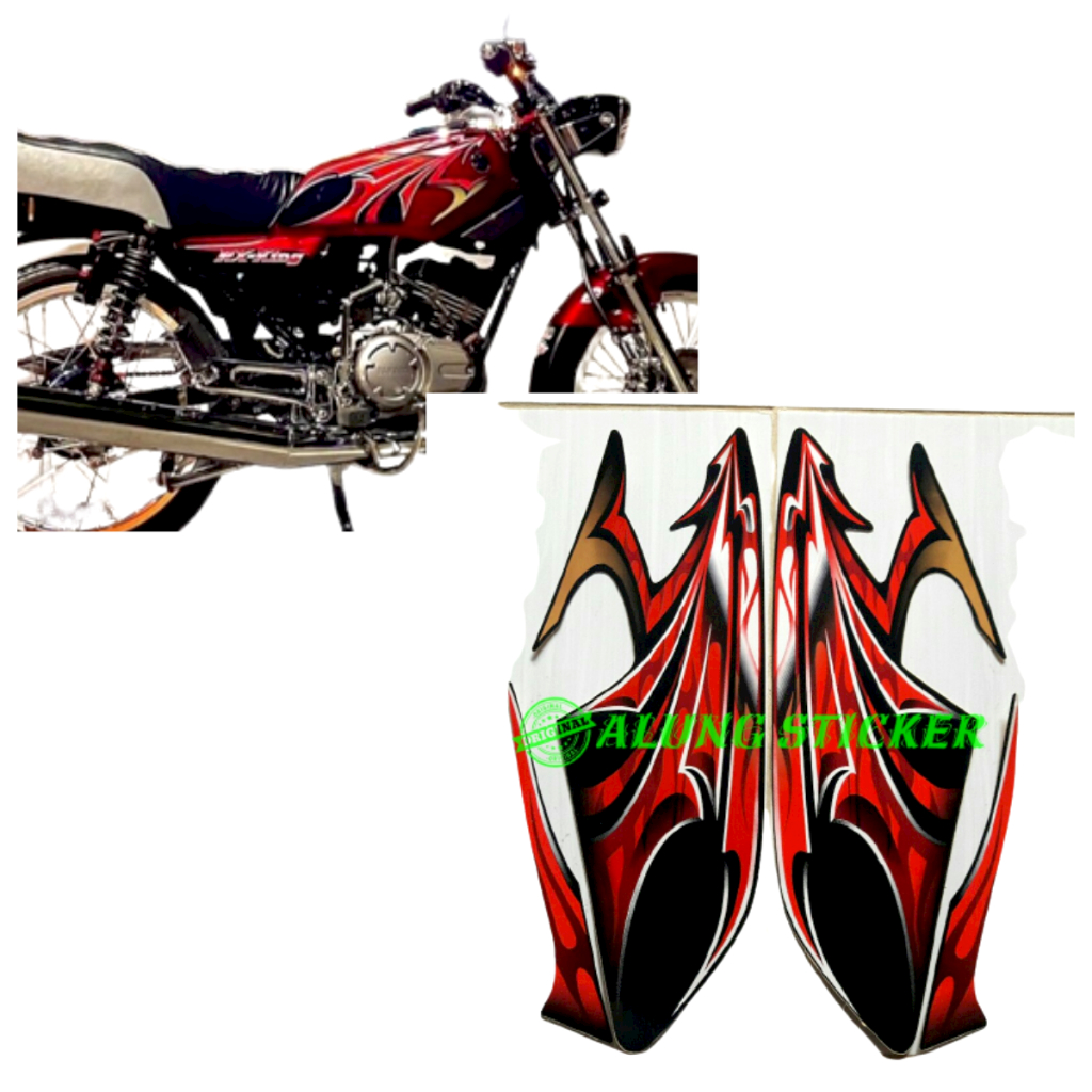 STRIPING STIKER LIS LES BODY MOTOR RX KING 2006 MERAH