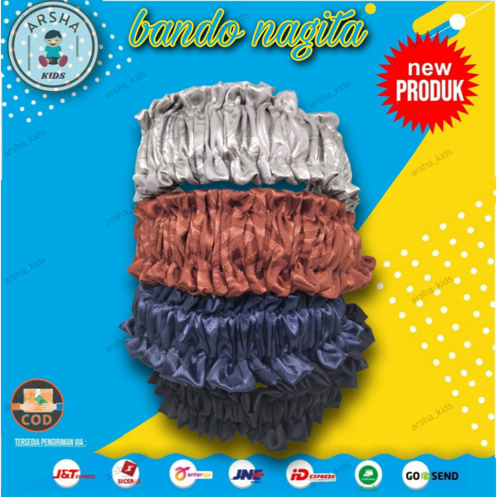 BANDO KOREA NAGITA BANDO DEWASA IKAT RAMBUT SCRUNCHIE BANDANA DEWASA POLOS