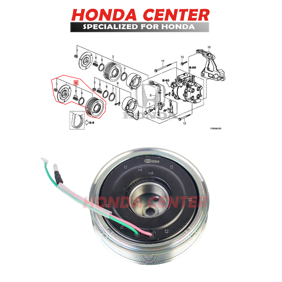 Puli Puly Pully Kompresor Compresor Magnet Clutch Ac Honda Civic 2012 2013 2014 2015
