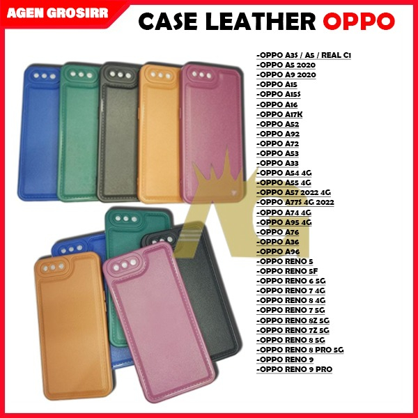 SOFTCASE LEATHER PRO for HANDPHONE OPPO A3S/C1/A5 A9/A5 2020 A15/A15S A16 A17K A52/A92 A72 A53 A33 A