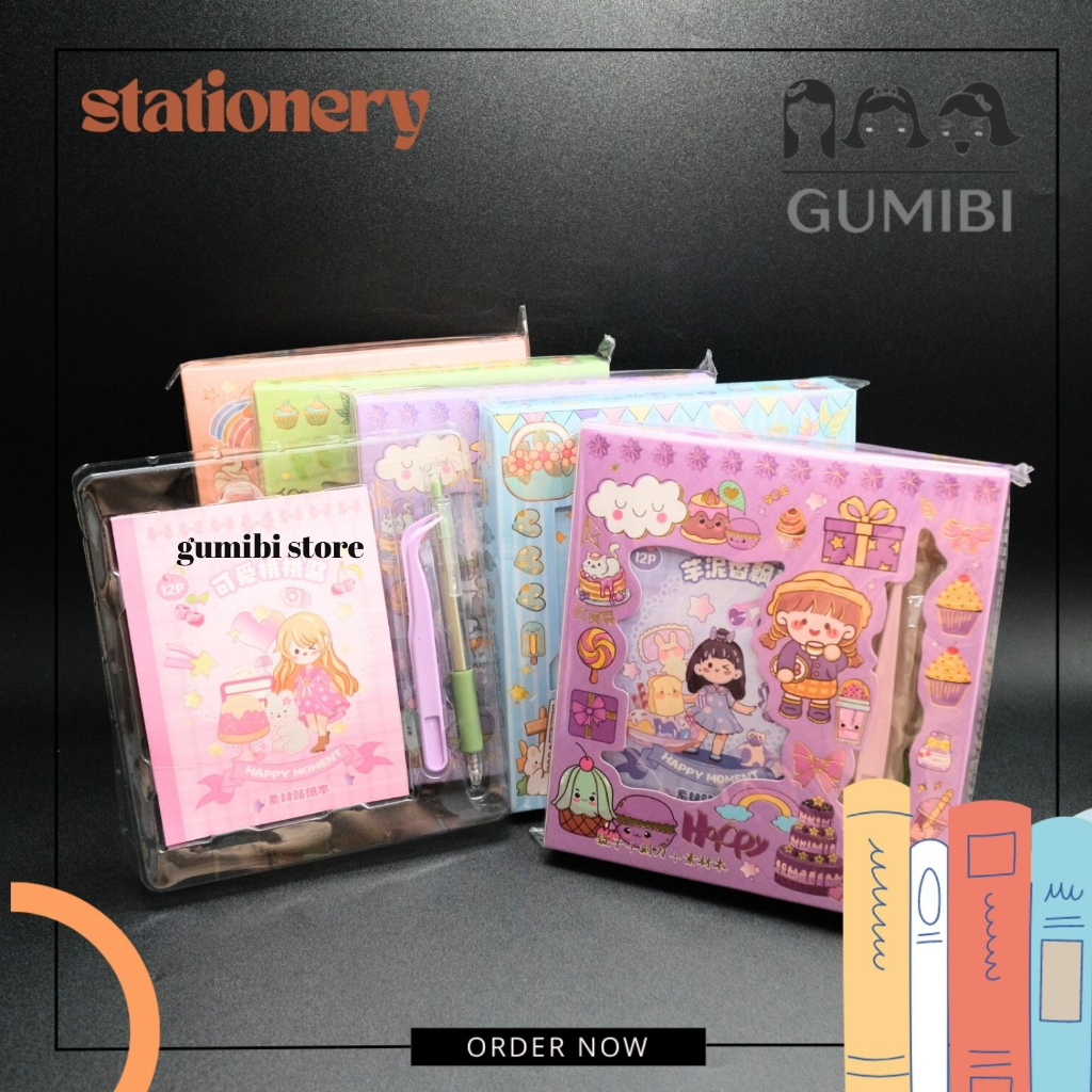 

STIKER WD A601 NOTEBOOK STIKER 3 IN 1 BUKU STIKER + PENJEPIT STIKER PINSET + CUTTER PEN