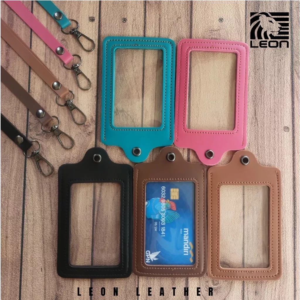 

Card Holder Kulit Transparan Lanyard Name Tag Pria Wanita Kulit Fashionable WKS-13