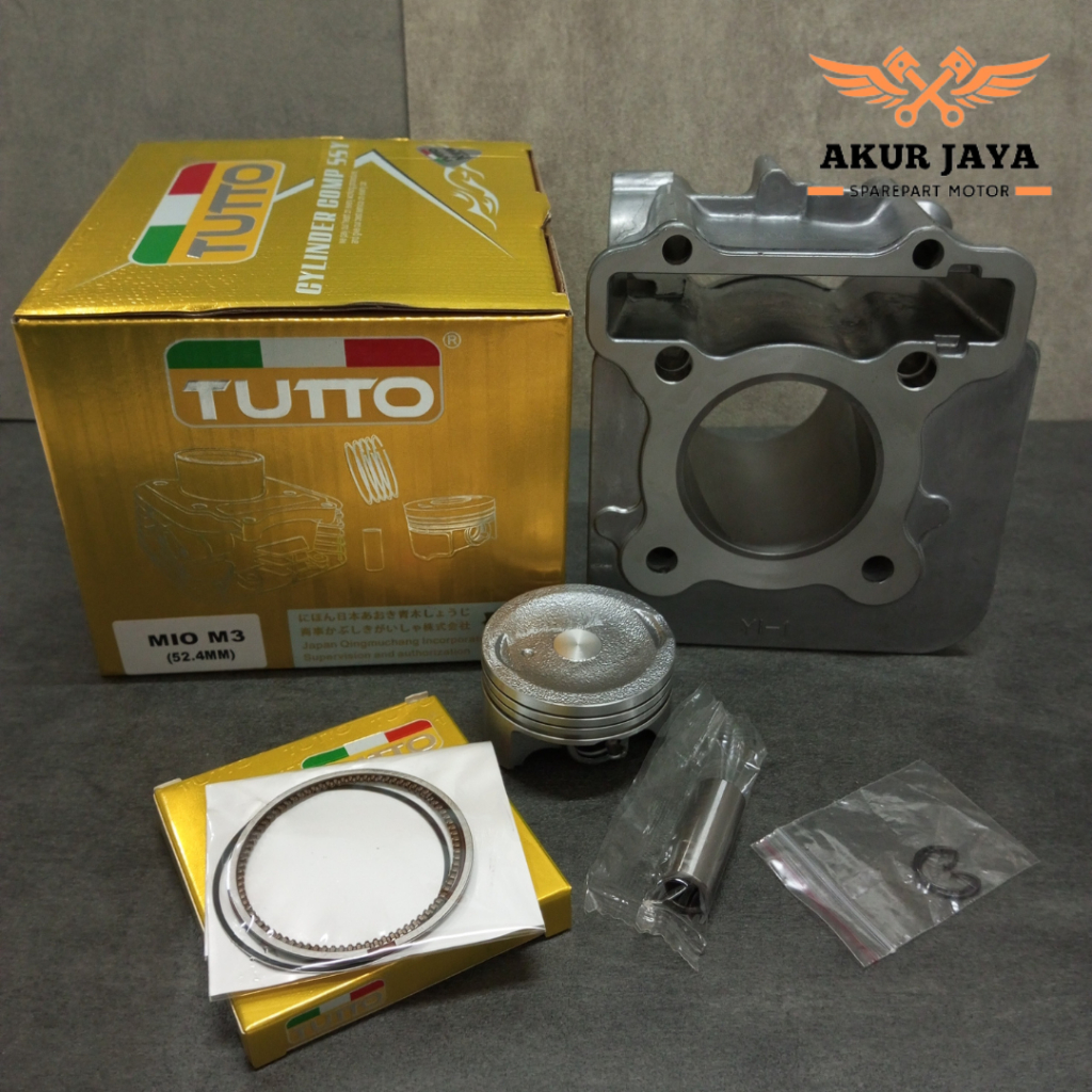 BLOK SEHER YAMAHA MIO M3 CYLINDER KIT MIO M3 PREMIUM TUTTO YI-1 52.4MM MERK PREMIUM TUTTO
