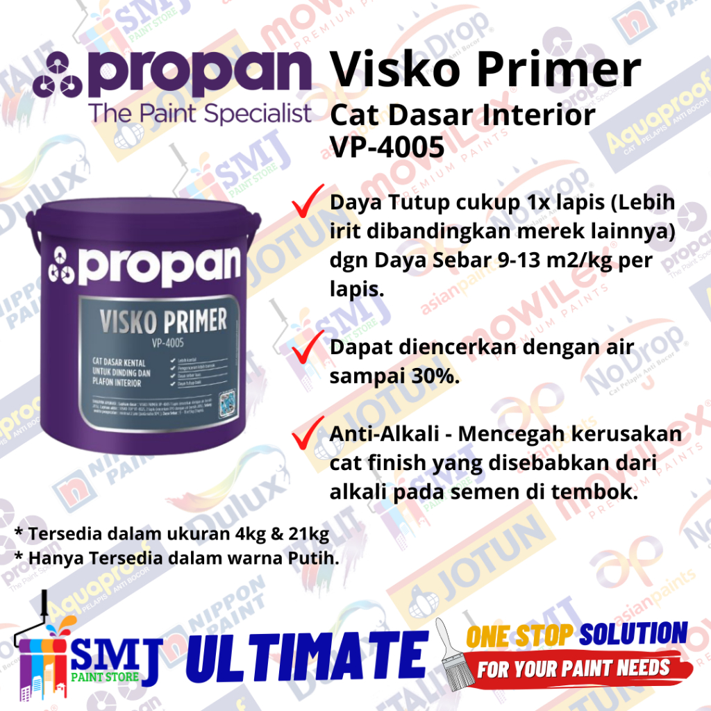 Cat Dasar Tembok Interior Anti Alkali PROPAN VISKO PRIMER 21kg