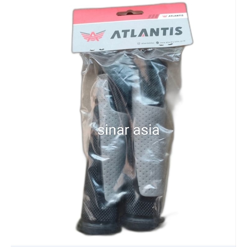 Hanfat hand grip sepeda merk Pacific atau Atlantis ( panj 12cm, hitam abu) - harga sepasang