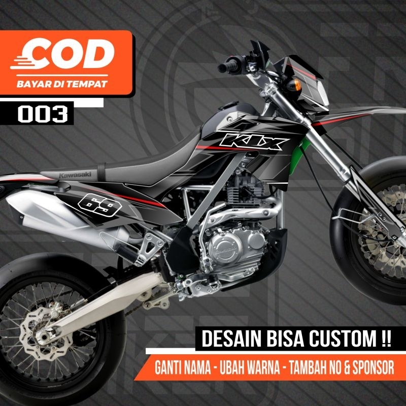 DECAL KLX 150 BF S G L BLACK GREY HITAM MERAH ABU GOLD GREY SIMPLE BISA COD REQUEST