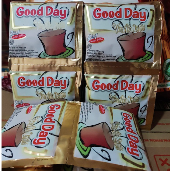 

Kopi Good Day Vanilla Latte 20g 1 Renceng Isi 10 sachet