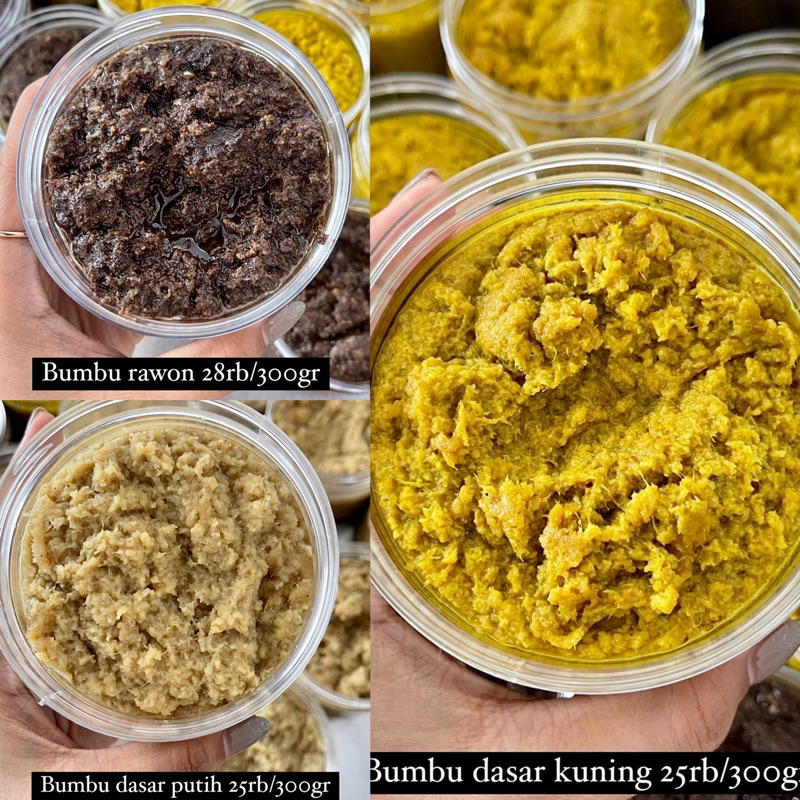 

BUMBU MASAK / Bumbu dasar putih / bumbu dasar kuning / bumbu rawon / bumbu sop / bumbu soto / bawang putih / bawang putih tumis / bawang
