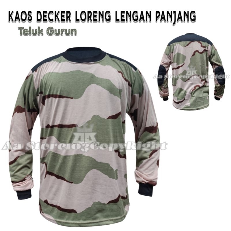 Kaos Loreng Teluk Gurun Lengan Panjang - Kaos Loreng Army