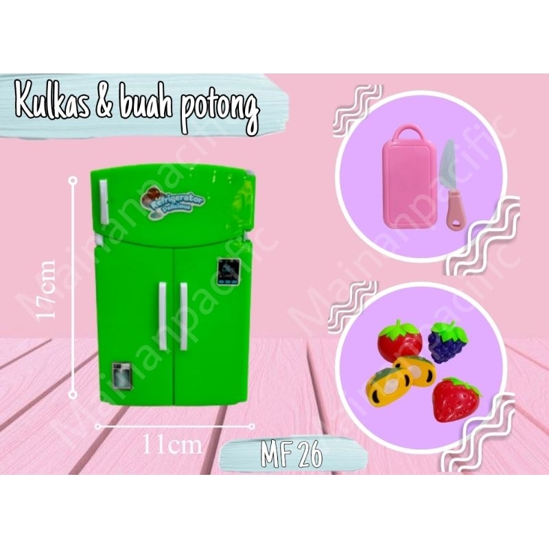 MAINAN ANAK BUAH POTONG/ MAINAN ANAK KULKAS SET MF26