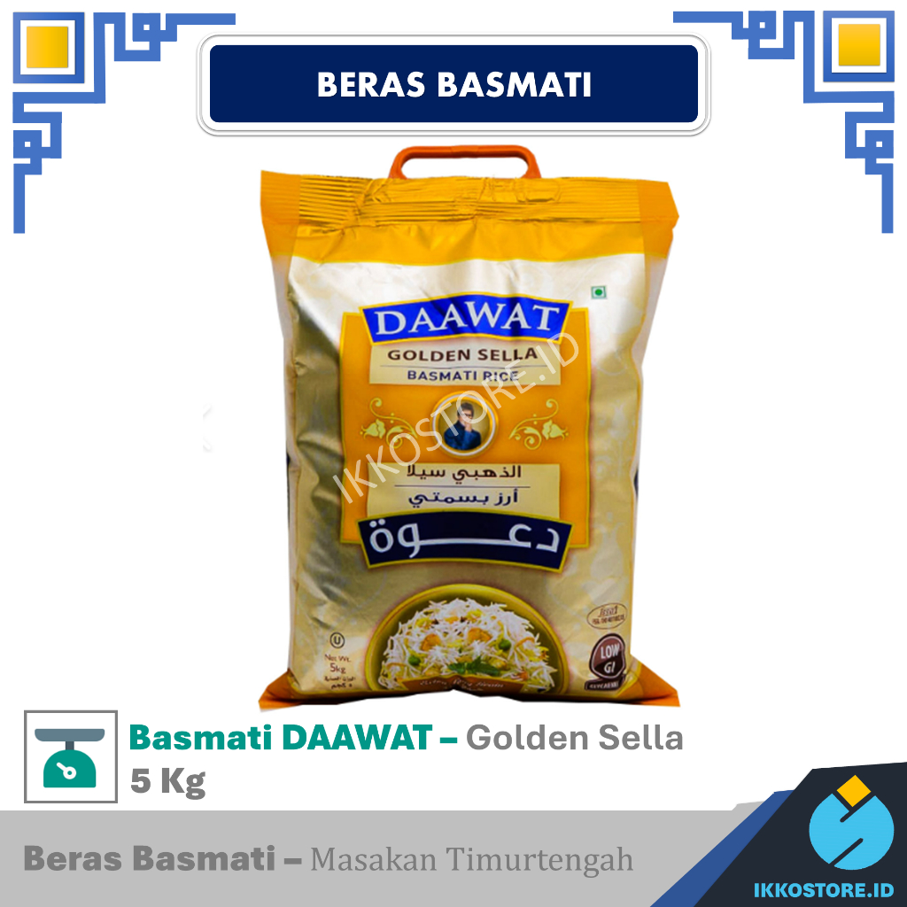 

Daawat Golden Sella Basmati rice / Beras Basmati Golden Packing Ori India /5 kg