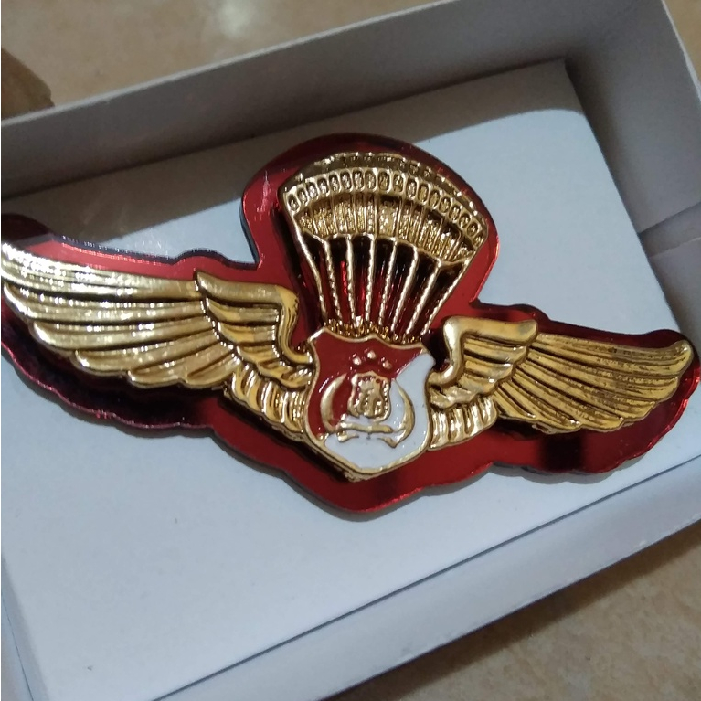 brevet wing/pin para terjun polri dasar mika